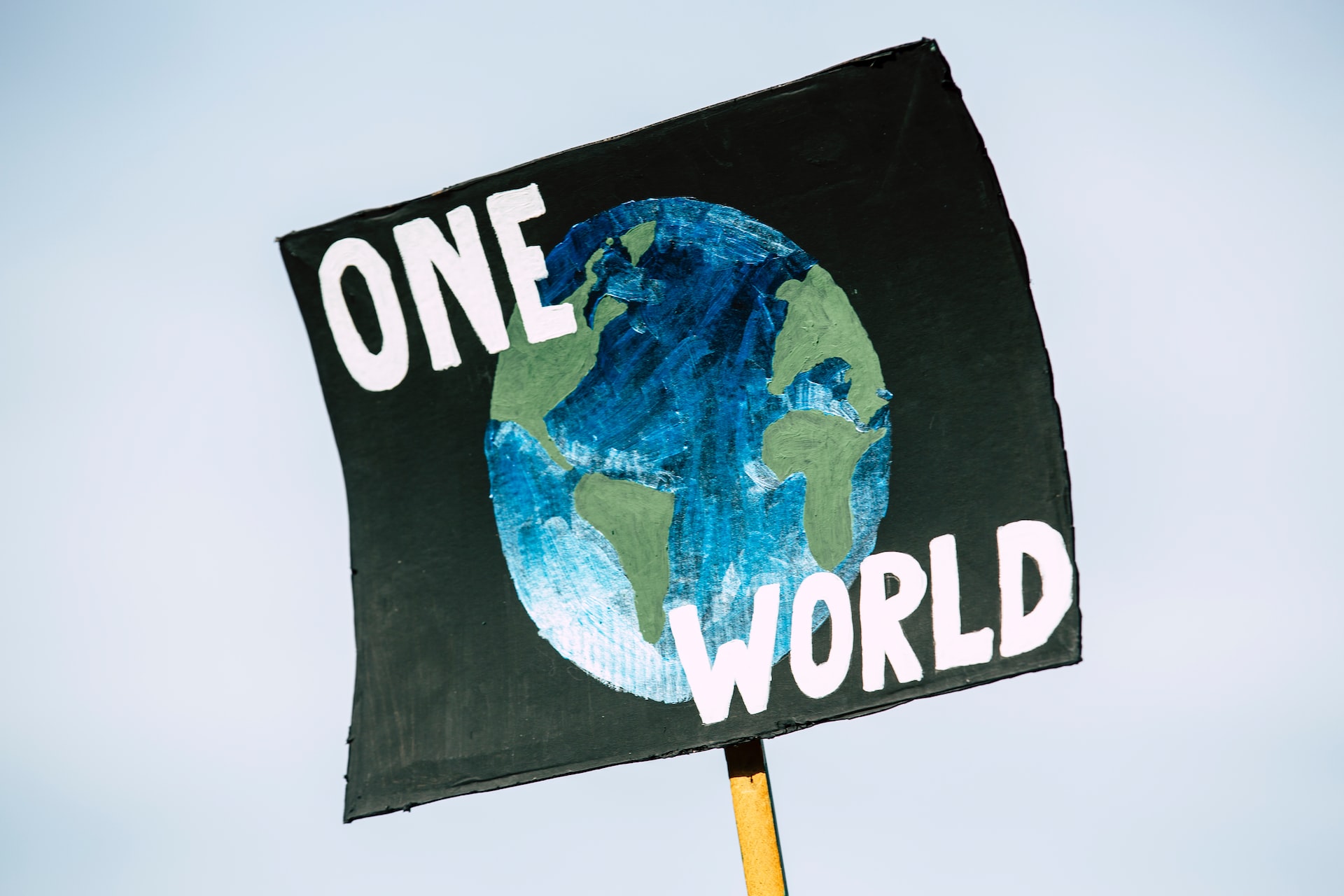 One world poster climate change protest
